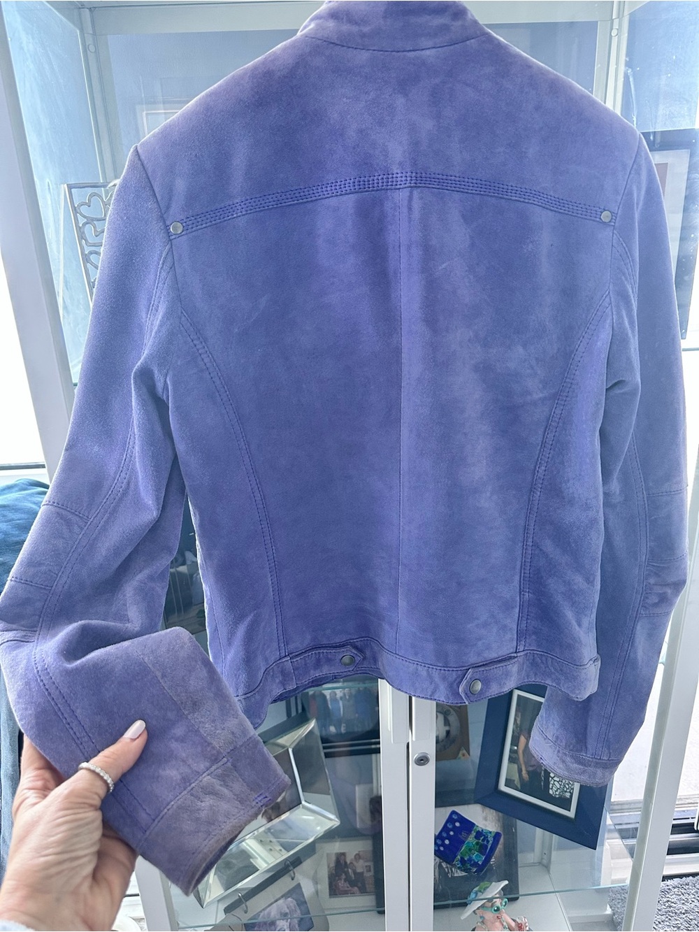 Danier Lavender 💜 Suede Moto Jacket - Women (XS but fits a Medium). - Picture 7 of 10
